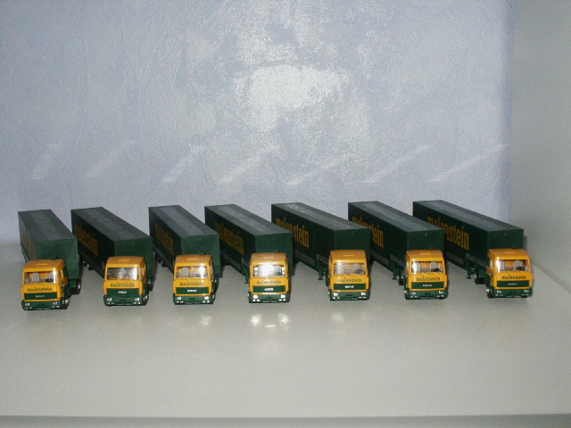 iveco trekkers.JPG - Foto: Aad VisEen gedeelte van onze collectie 1/87 modellen.De Iveco's op een rij.